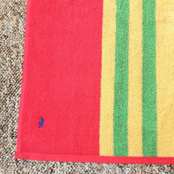 NWOT Polo Ralph Lauren Beach Towel, Cotton, Colorful Stripes Large, USA - Picture 2 of 4